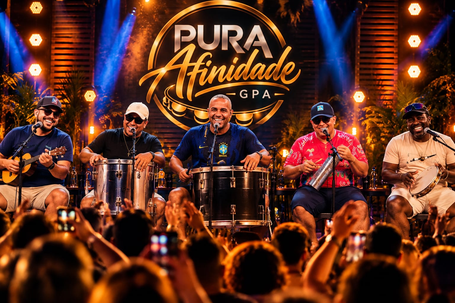 Os cinco integrantes do Grupo Pura Afinidade